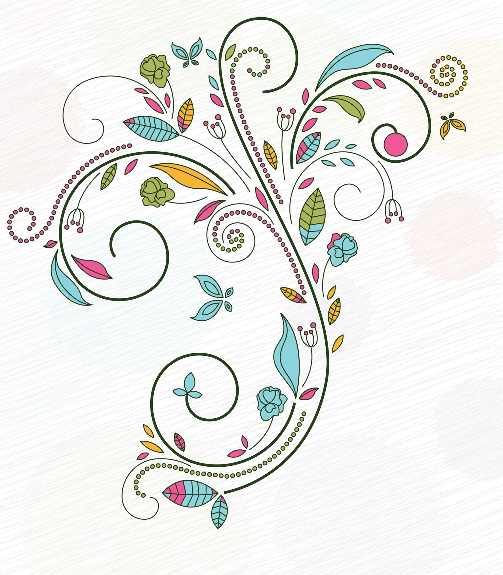 Brilliant Doodles Vector Graphic: Doodles Floral Background Vector Graphic Illustration