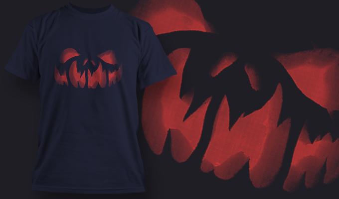 Scary Jack-O-Lantern - T Shirt Design Template 3528
