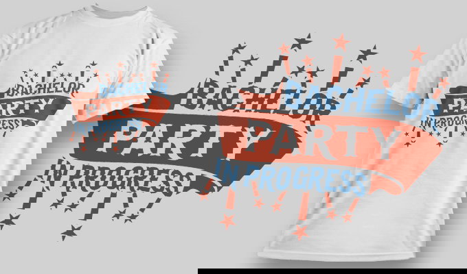 Bachelor party in progress T-shirt Design 1606