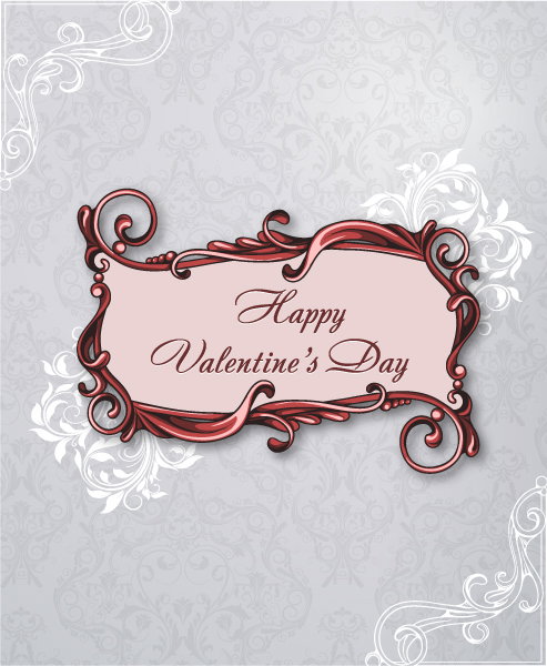 Gorgeous Grunge Eps Vector: Valentines Day Eps Vector Illustration With Flowal Frame