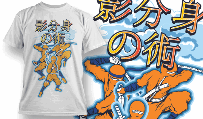 Kage Bunshin No Jutsu | T-Shirt Design Template 4135