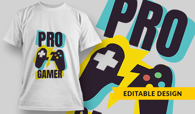 Pro Gamer - T-shirt Design Template 2754