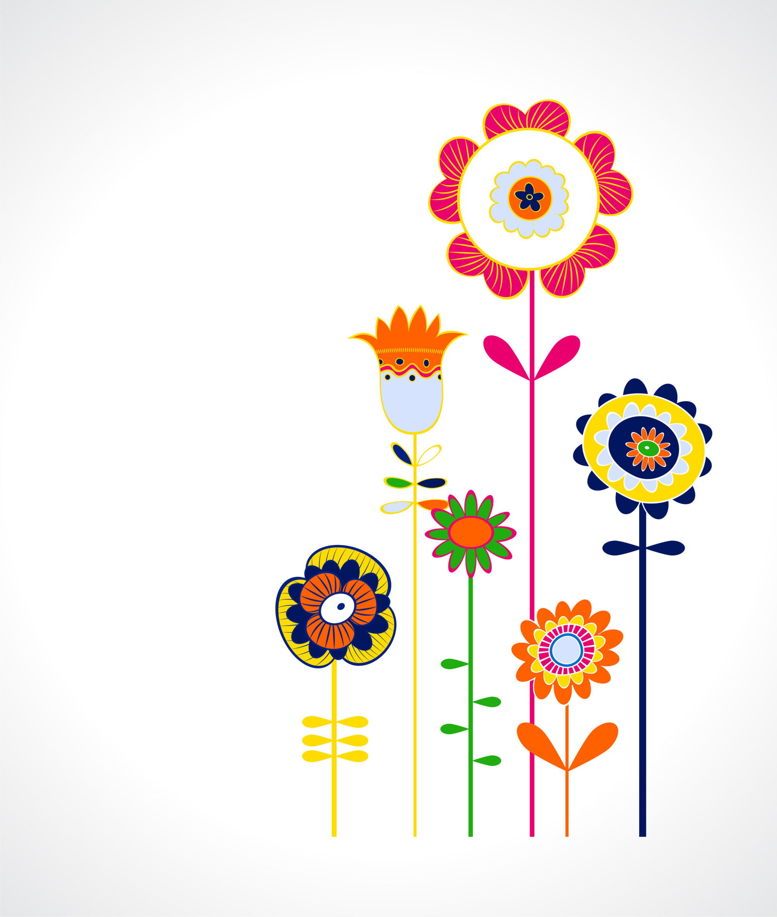 Floral Eps Vector: Popart Floral Background Eps Vector Illustration