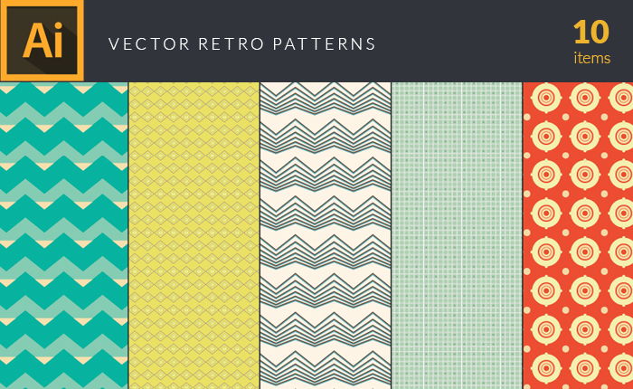 Colorful Retro Patterns Free Vector Pack