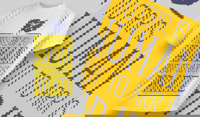 To err is human but to arr is pirate T-shirt design 1456