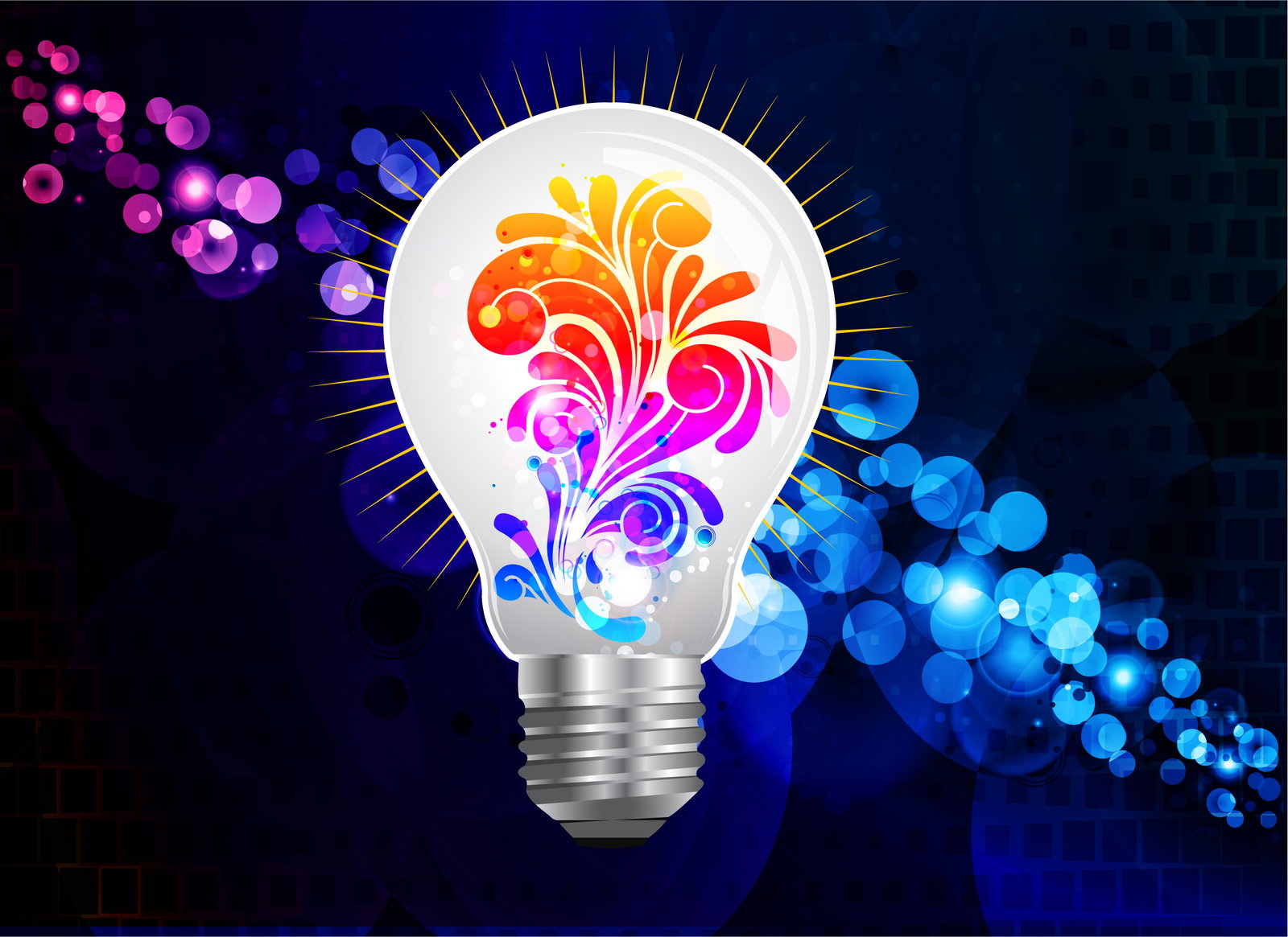 Stunning Light Vector Illustration: Vector Illustration Abstract Background With Light Buld